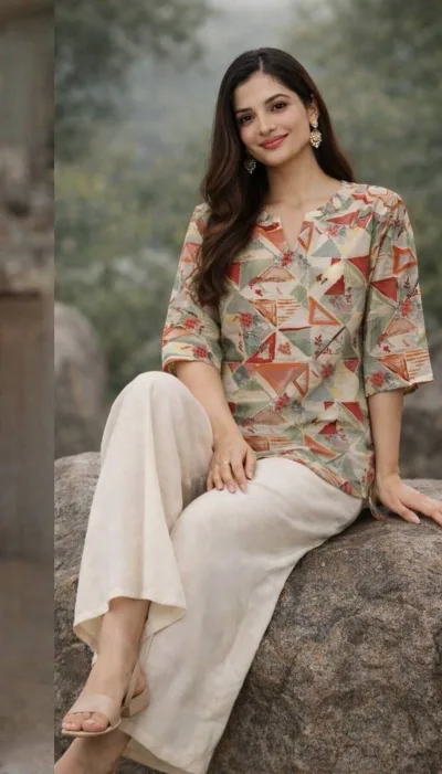 Zamkudi Vintage Vibes Co-ord Set – Multicolor Pastel
